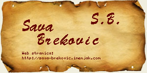 Sava Breković vizit kartica